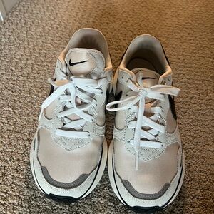Nike White, Beige and Gray Sneakers - worn once
